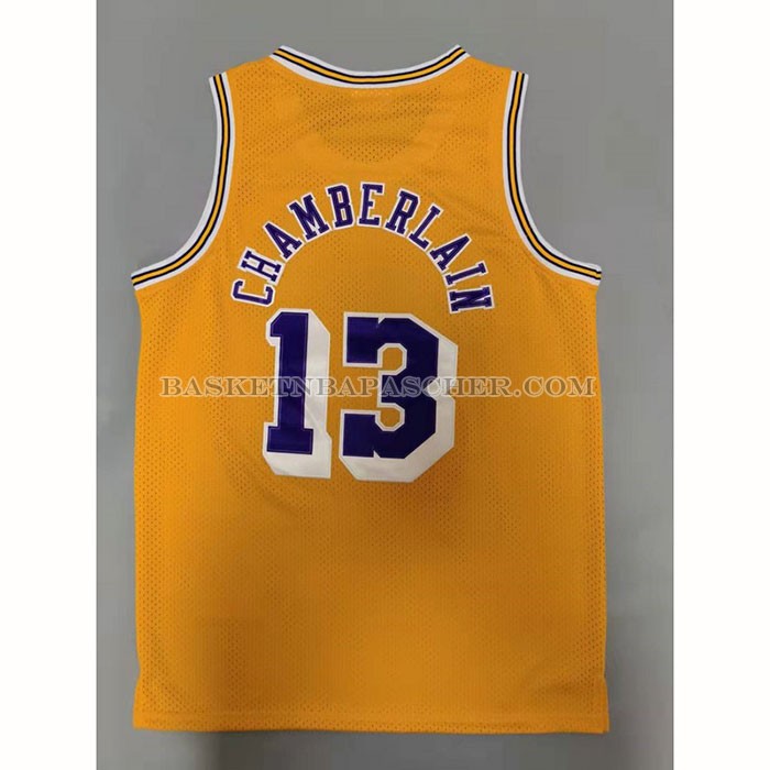 Maillot Los Angeles Lakers Wilt Chamberlain NO 13 Mitchell & Ness 1971-72 Jaune
